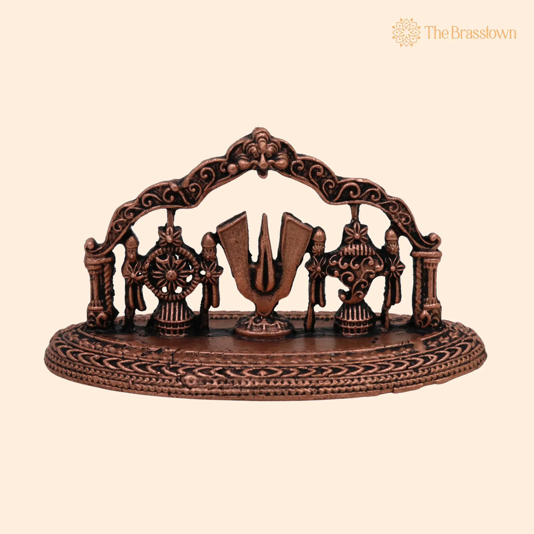 Copper Balaji Symbols – Handcrafted Tamra Venkateswara Shanka Chakra Namam for Puja, Home Mandir &amp; Décor 1.5 Inch 1