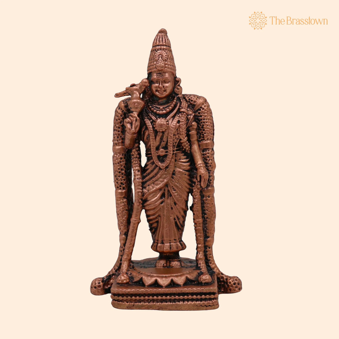 Copper Meenakshi Amman Idol – Handcrafted Meenakshi Parvati Statue for Puja, Temple &amp; Home Décor 3 Inch 1
