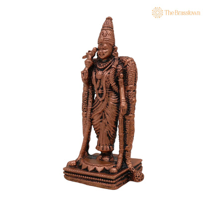 Copper Meenakshi Amman Idol – Handcrafted Meenakshi Parvati Statue for Puja, Temple &amp; Home Décor 3 Inch 3