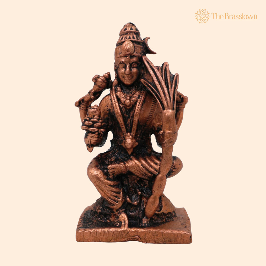 Copper Raja Rajeshwari Idol – Handcrafted Tamra Lalitha Tripura Sundari Devi Statue for Puja, Home Mandir &amp; Décor 2.5 Inch 1
