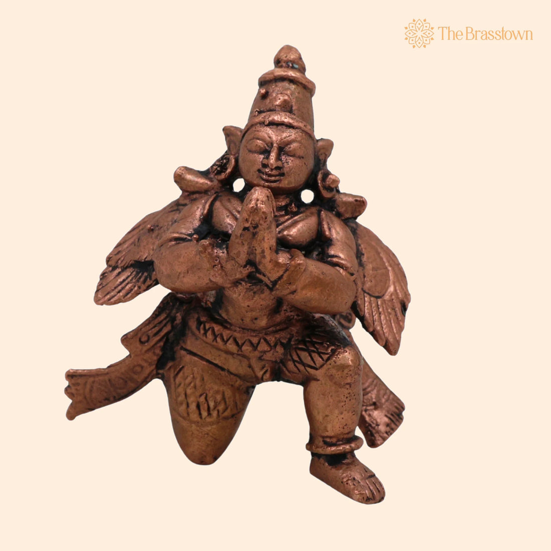 Copper Garuda Dev Idol – Tamra Garuda Murti, Handcrafted Thamra Garuda Bhagwan Devta Moorti for Puja, Home Temple &amp; Gift 2 Inch 1