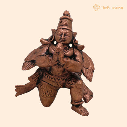 Copper Garuda Dev Idol – Tamra Garuda Murti, Handcrafted Thamra Garuda Bhagwan Devta Moorti for Puja, Home Temple &amp; Gift 2 Inch 1