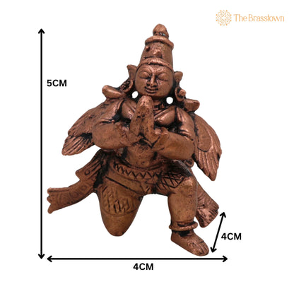 Copper Garuda Dev Idol – Tamra Garuda Murti, Handcrafted Thamra Garuda Bhagwan Devta Moorti for Puja, Home Temple &amp; Gift 2 Inch 5