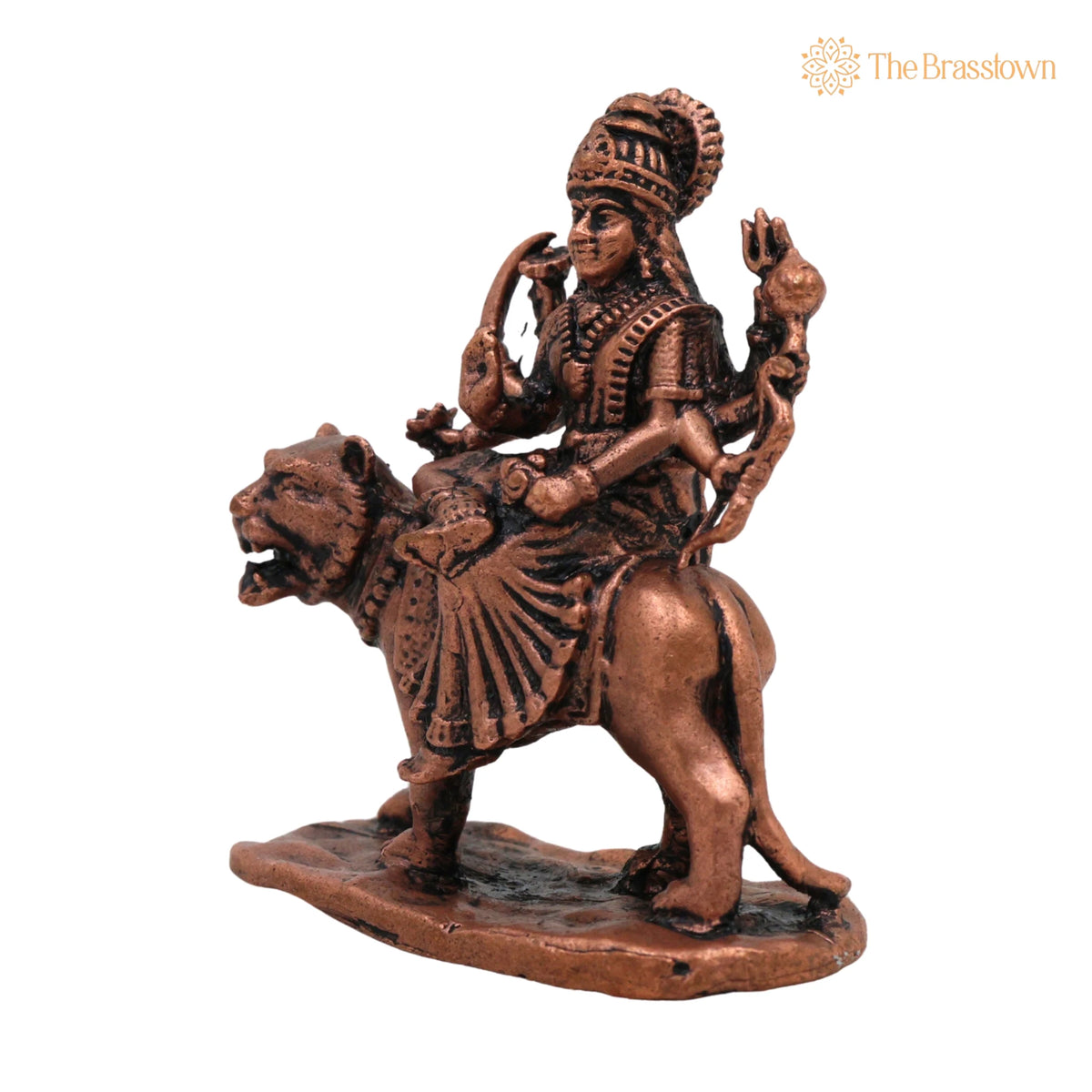Copper Durga Idol – Tamra Durga Murti, Handcrafted Shakti Devi Statue for Puja, Home Mandir &amp; Décor 2.5 Inch 3