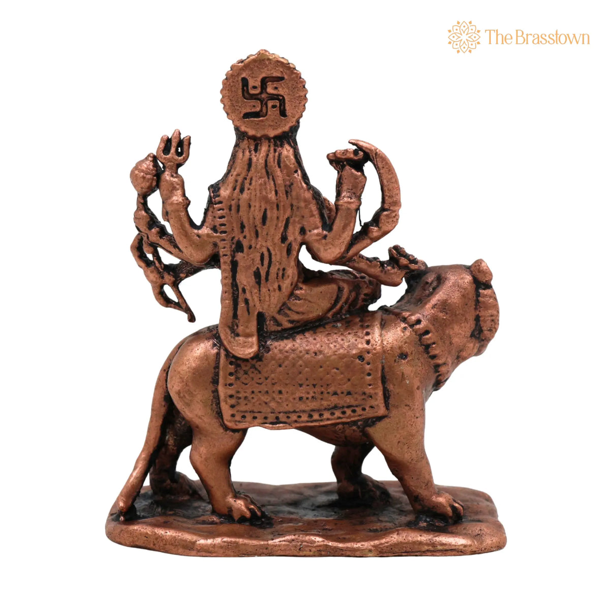 Copper Durga Idol – Tamra Durga Murti, Handcrafted Shakti Devi Statue for Puja, Home Mandir &amp; Décor 2.5 Inch 4
