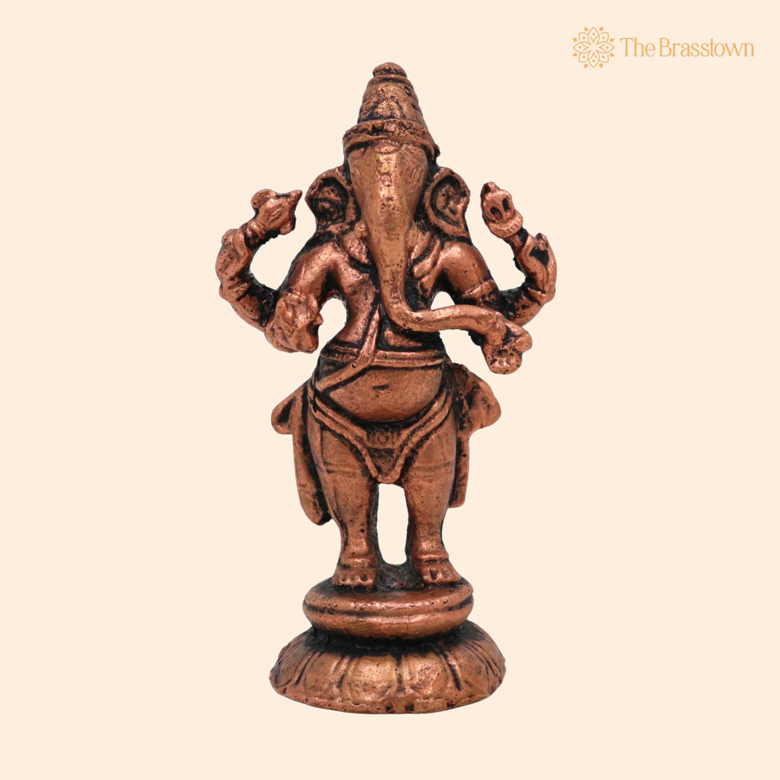 Copper Ganesha Idol – Handcrafted Tamra Ganapati Murti, Thamira Vinayaka Statue, Home Décor &amp; Spiritual Gifts 2.5 Inch 1