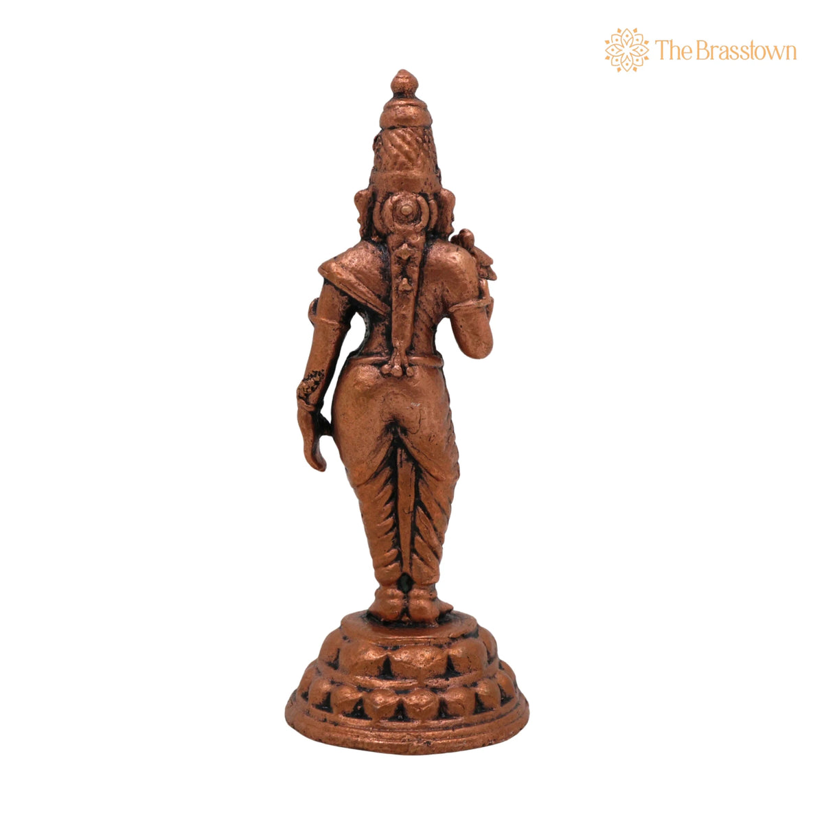 Copper Meenakshi Amman Idol – Handcrafted Meenakshi Parvati Statue for Puja, Temple &amp; Home Décor 3 Inch 4
