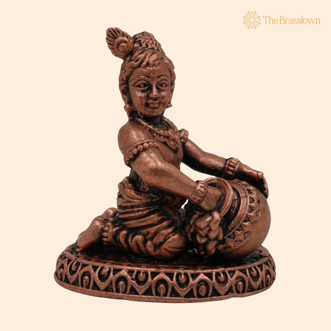 Copper Krishna Idol – Handcrafted Tamra Gopala Murti, Thamira Govinda Statue, Balakrishna Vigraham for Puja, Home Mandir &amp; Décor 2 Inch 1