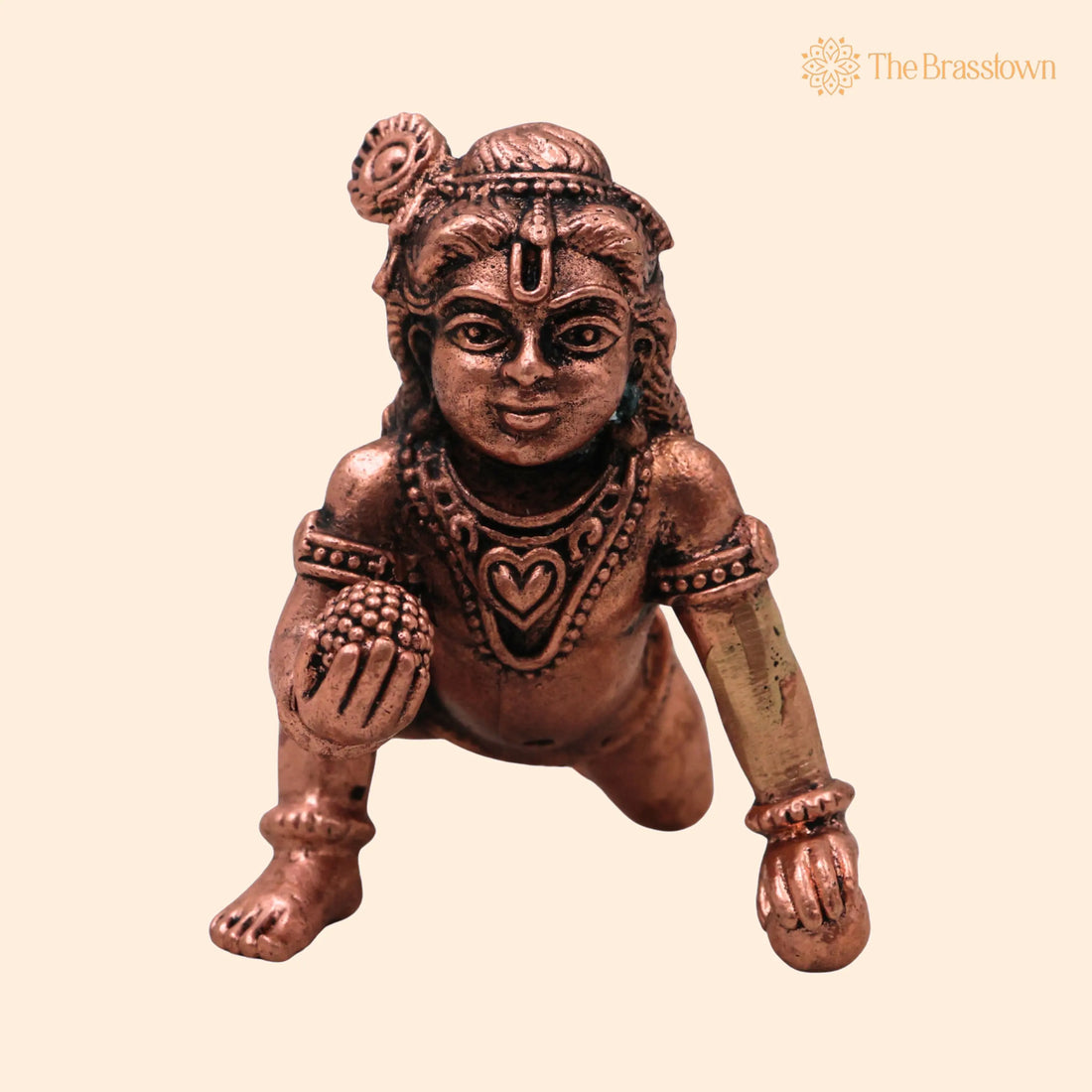 Copper Krishna Idol – Handcrafted Tamra Govinda Gopala Murti Tamba Shyamsundar Madhava Murlidhar Vigraha for Pooja Mandir Home Décor Gift 2 Inch 1