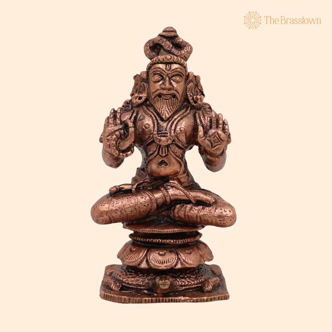 Copper Agastya Idol Agathiyar Murti – Handcrafted Tamra Agasthiar Statue, Agastya Rishi Vigraham for Pooja, Temple &amp; Home Décor 3.5 Inch 1