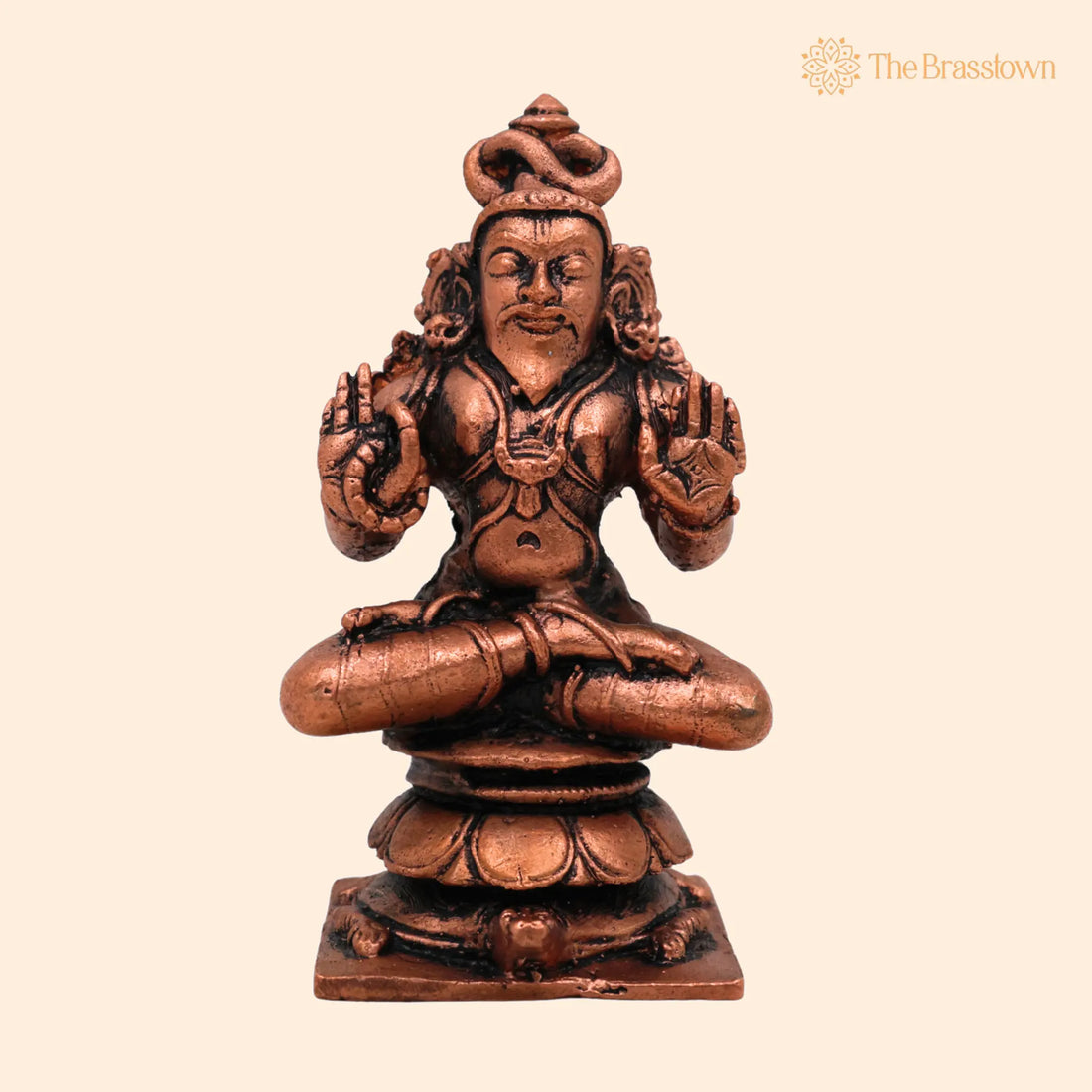 Copper Agastya Idol – Handcrafted Agathiyar Siddhar Murti, Tamra Agasthiar Statue, Agastya Maharishi Vigraham for Puja &amp; Home Décor 3.5 Inch 1