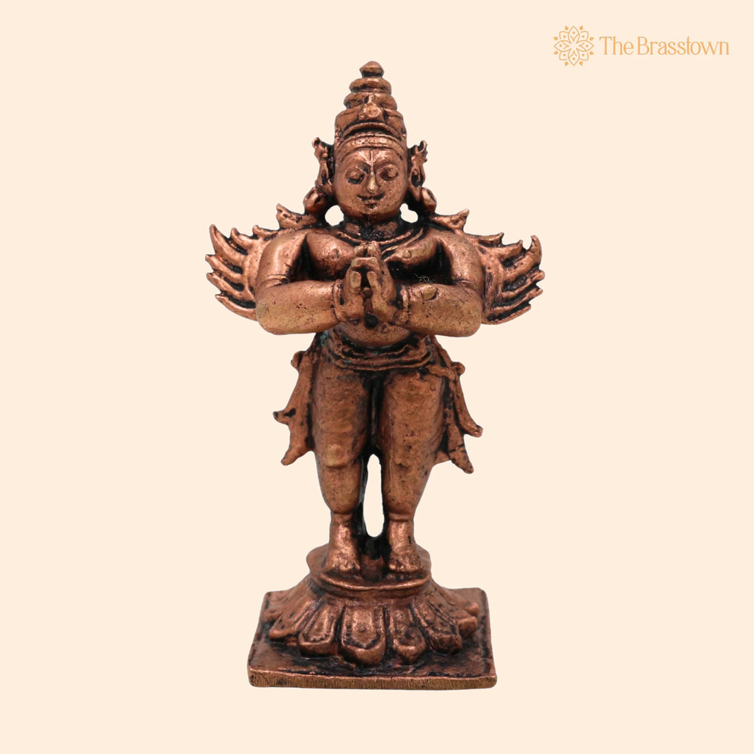 Copper Garuda Dev Idol – Handcrafted Tamra Garuda Murti, Suparna Vainateya Tamraloha Garuda Bhagwan for Pooja, Temple &amp; Home Décor 3 Inch 1