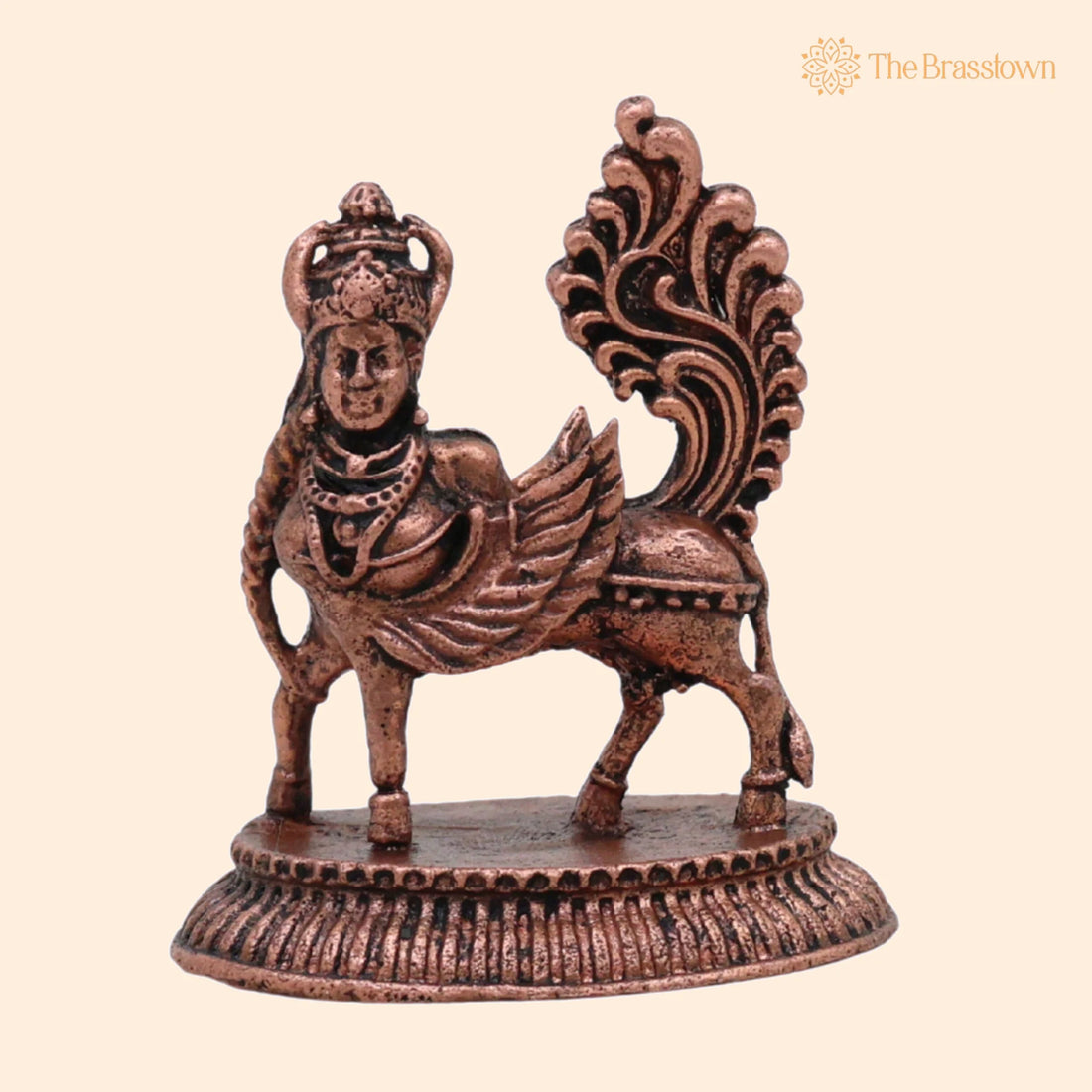 Copper Kamadhenu Idol – Handcrafted Tamra Kamadhenu Moorti for Pooja, Mandir &amp; Vastu Décor 2 Inch 1