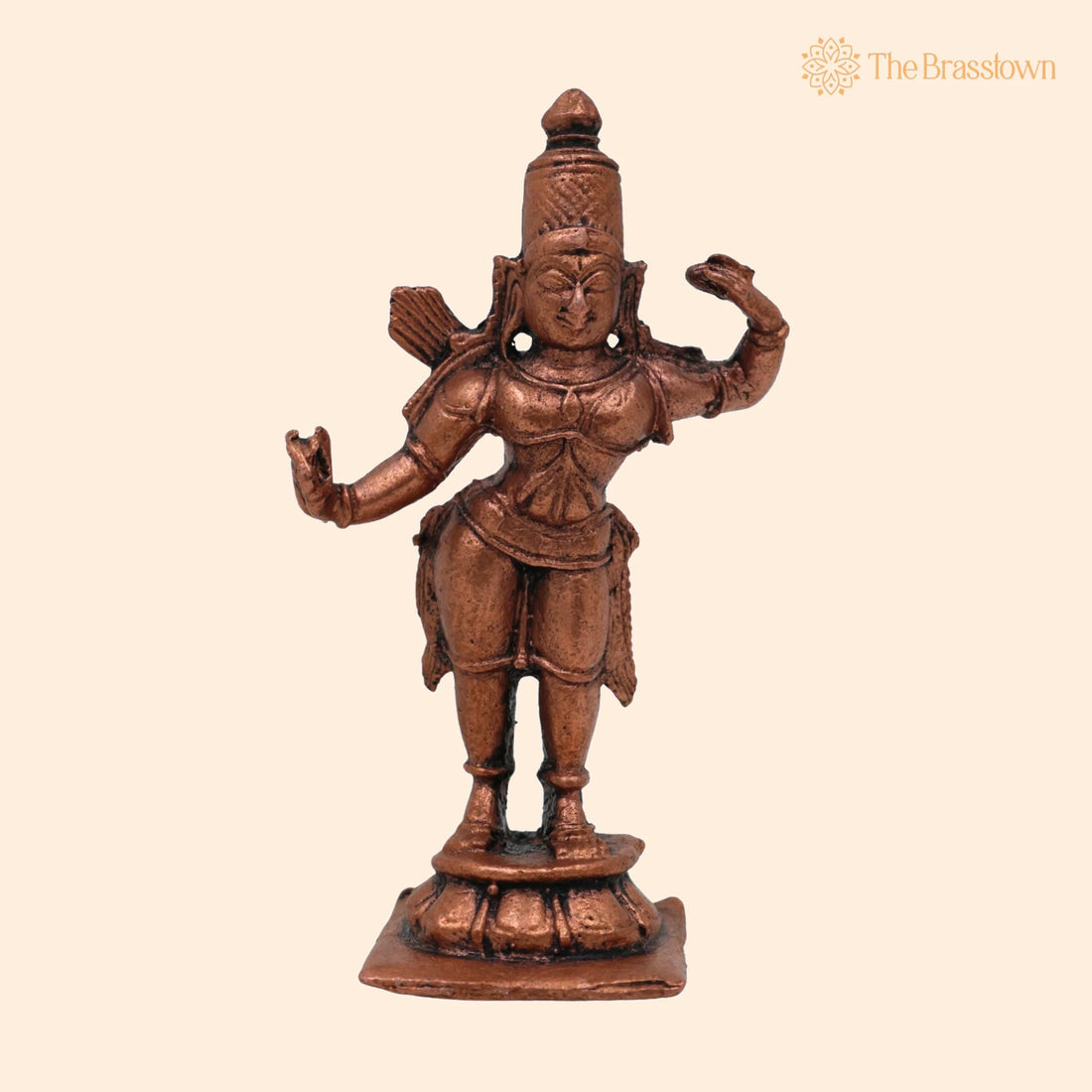 Copper Rama Idol – Handcrafted Tamra Ram Murti, Thamira Ramachandra Statue, Raghava Vigraham, Kodanda Rama Moorti for Pooja 2 Inch 1