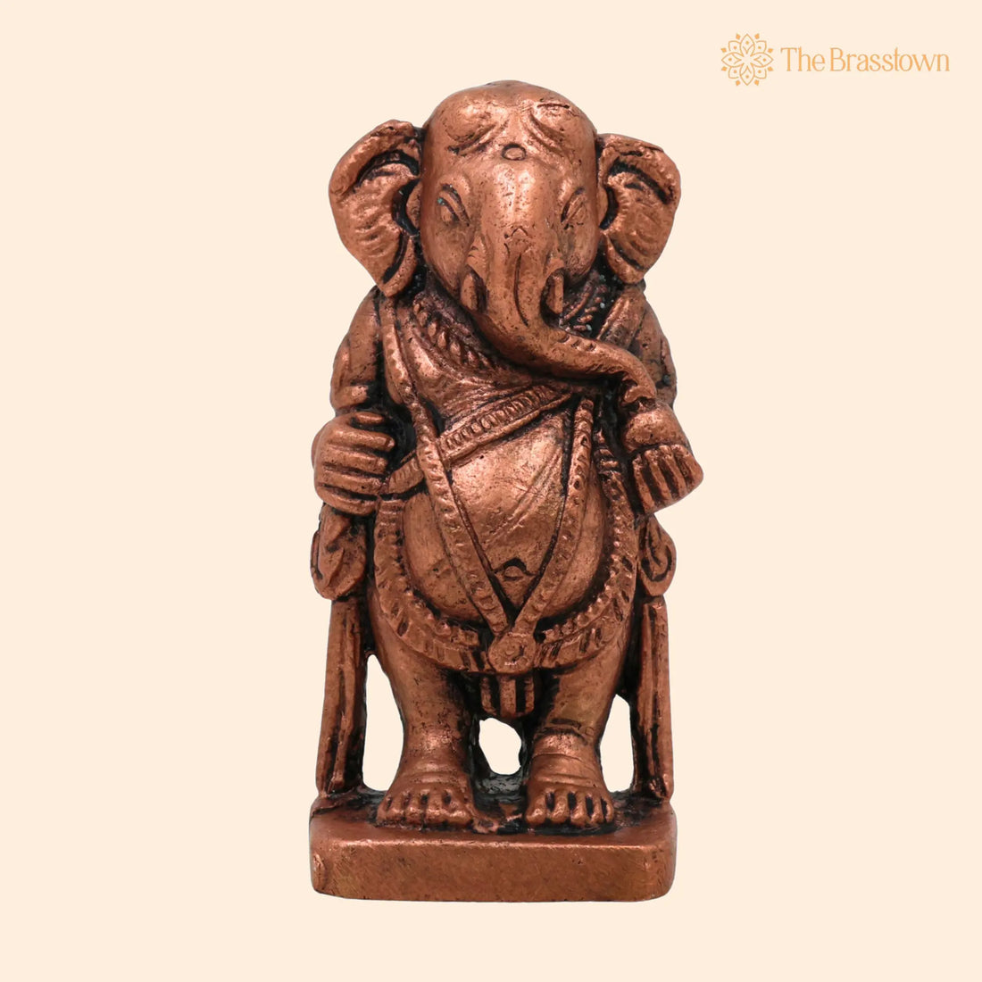 Pure Copper Yedmunji Ganesha Idol – Handcrafted Tamra Ganapati Vinayaka Statue for Puja, Home Mandir &amp; Décor 2.5 Inch 1