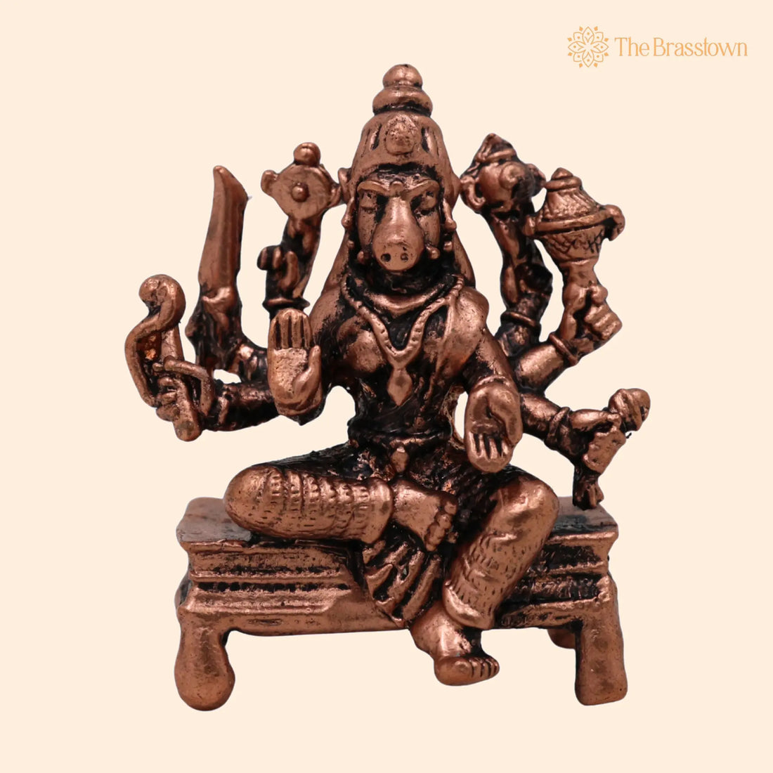 Handcrafted Copper Varahi Amman Idol – Tamra Varahi Devi Murti, Thamira Varahi Amman Statue for Pooja, Home Décor &amp; Gifts 1.5 Inch 1