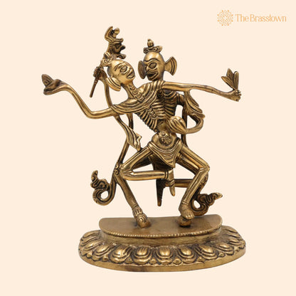 Brass Dancing Skeleton Showpiece – Handmade Peetal Anatomical Figurine, Pital Bone Art Sculpture, Brass Skeleton Home Décor 8 Inch 1