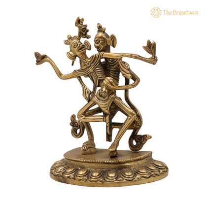 Brass Dancing Skeleton Showpiece – Handmade Peetal Anatomical Figurine, Pital Bone Art Sculpture, Brass Skeleton Home Décor 8 Inch 3