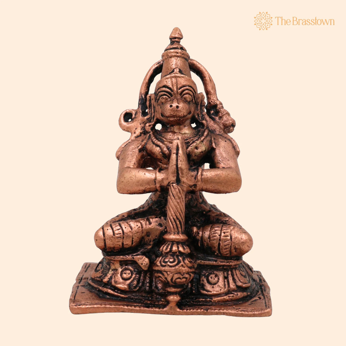 Copper Hanuman Idol – Handcrafted Maruti / Bajrangbali / Anjaneya Murti for Pooja, Home Décor, Gifts &amp; Temple Sculpture 2.5 Inch 1