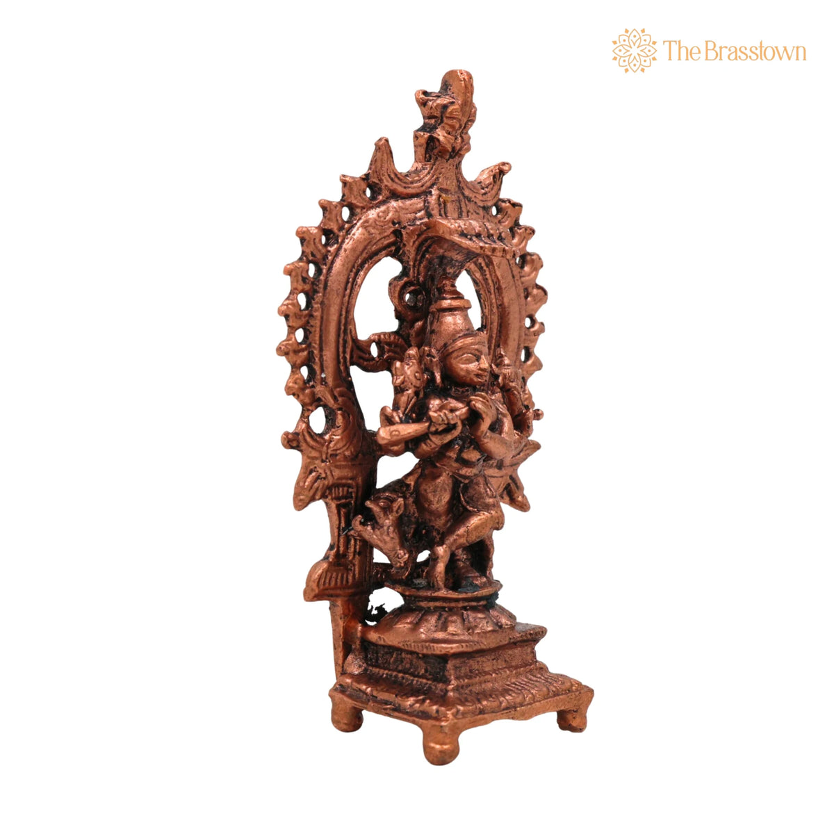 Brass Krishna Idol – Handcrafted Bal Gopal Murti, Copper Krishna Statue for Pooja &amp; Décor 3 Inch 2