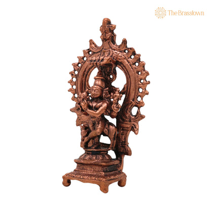 Brass Krishna Idol – Handcrafted Bal Gopal Murti, Copper Krishna Statue for Pooja &amp; Décor 3 Inch 3