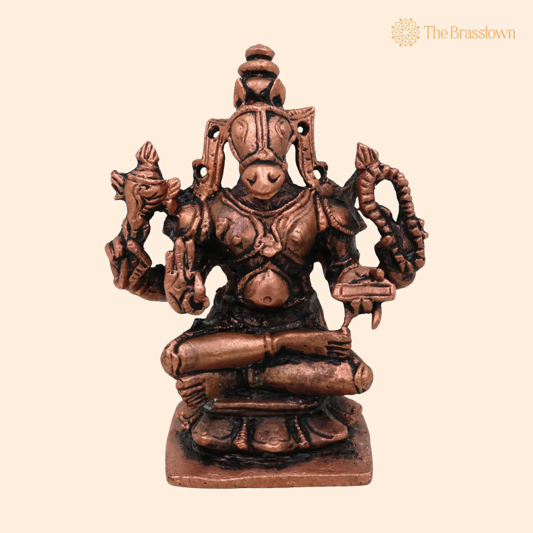 Copper Hayagriva Idol – Handcrafted Tamra Hayagreeva Vigraham, Lakshmi Hayagriva Moorti for Puja, Home Décor &amp; Gifts 2.5 Inch 1