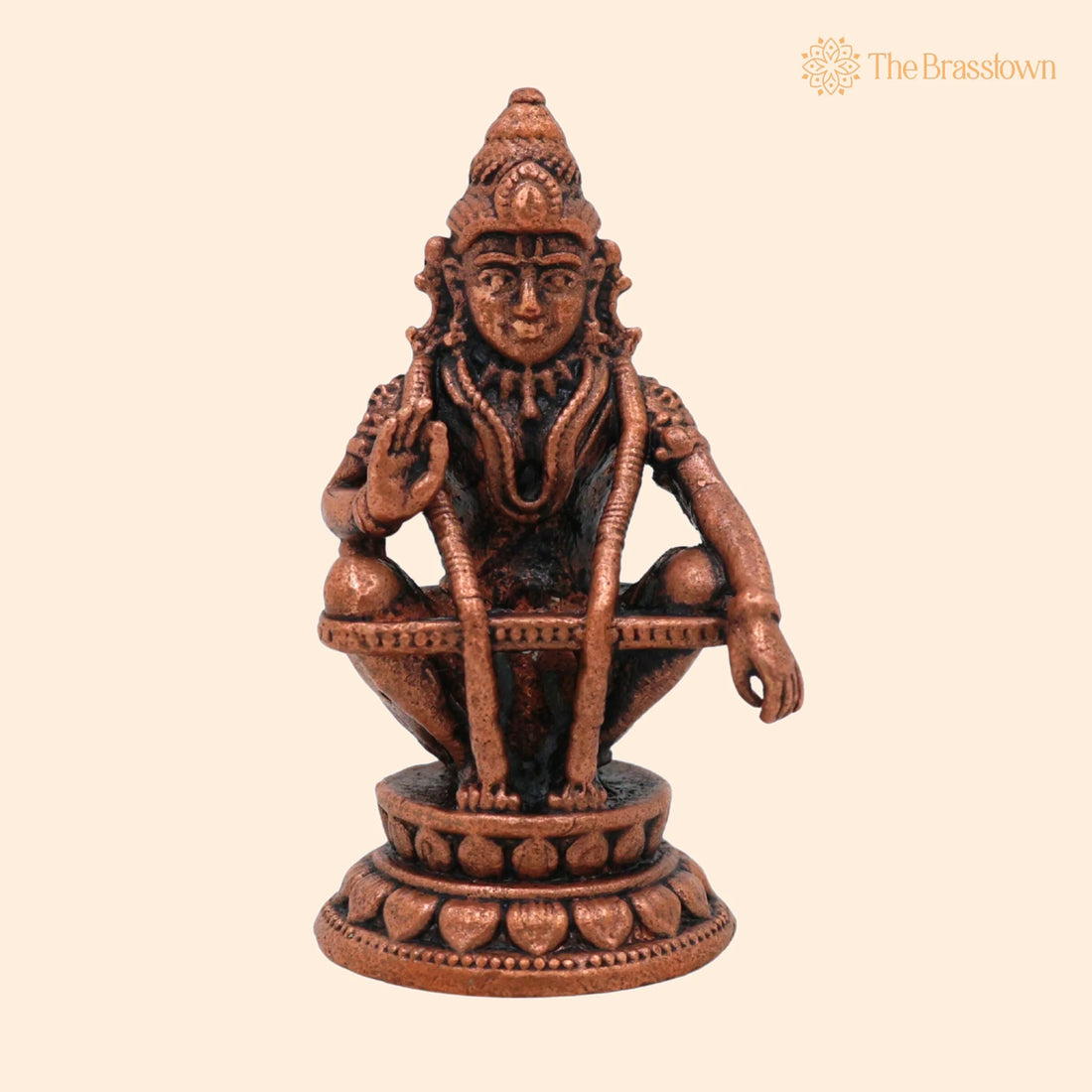Copper Ayyappa Idol – Handcrafted Lord Ayyappa Statue, Swamy Ayyappa Murti, Shabarimala Sastha Sculpture for Pooja &amp; Home Décor 1.5 Inch 1