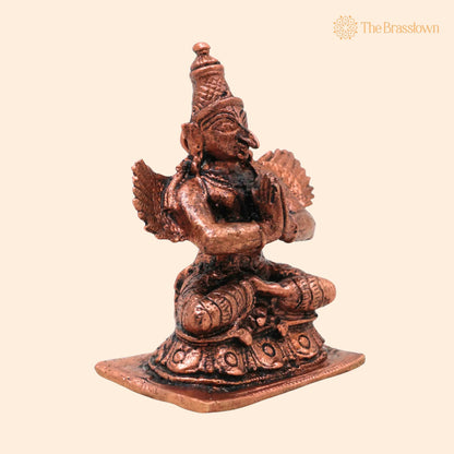 Copper Garudadev Idol – Handcrafted Tamra Garuda Dev Vigraham, Home Décor &amp; Gifts 2.5 Inch 1