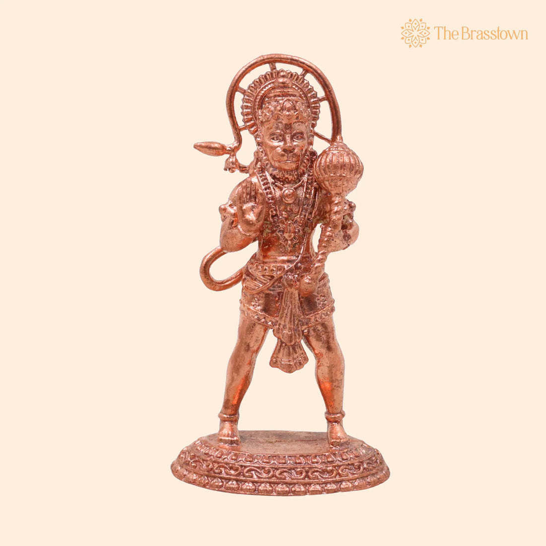 Copper Hanuman Idol – Handcrafted Tamra Anjaneya Murti, Bajrangbali Maruti Vayuputra Vigraham for Pooja Home Décor &amp; Gifts 3 Inch 1