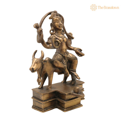 Brass Shiva Idol – Handcrafted Mahadev Murti, Bholenath Shankara Statue, Peetal Pital Rudra Murti for Home Temple Décor 7.5 Inch 2