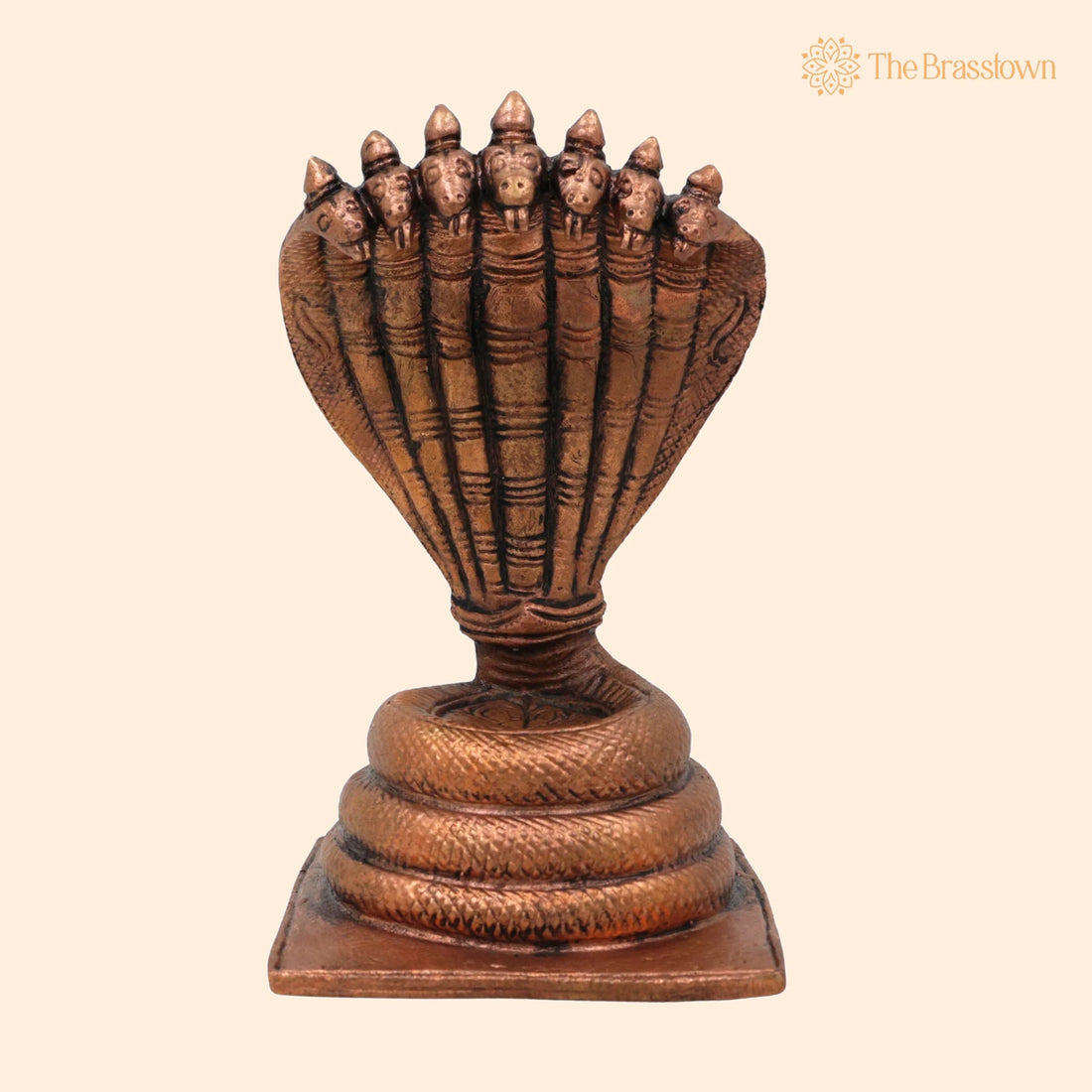 copper Sheshnag Figurine – Handcrafted Ananta Naga Idol, Adishesha Tamraloha Statue, Shesha Vasuki Copper Idol 4.5 Inch 1