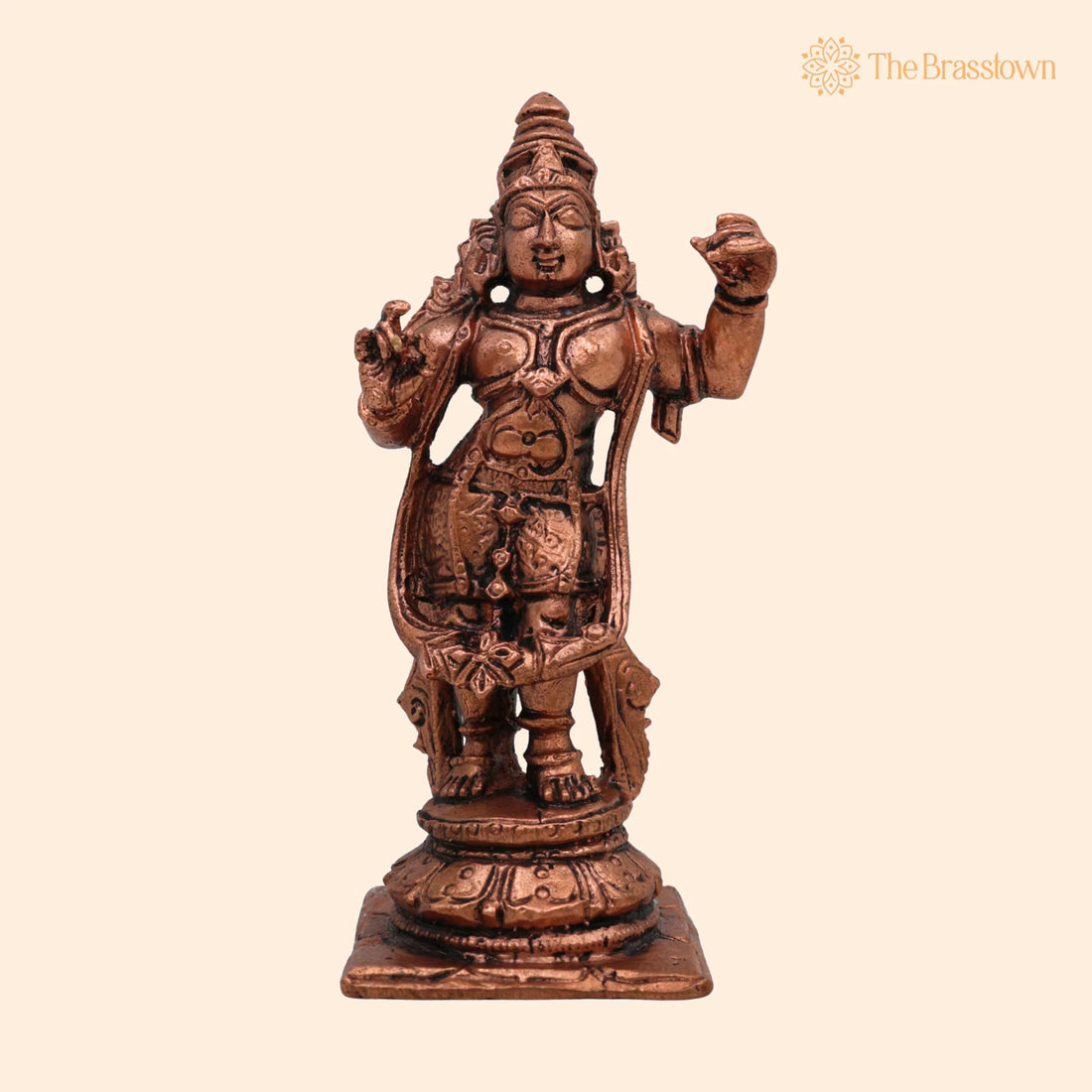 Copper Rama Idol – Handcrafted Ramachandra Moorti, Raghava Statue, Maryada Purushottama Sculpture for Home Décor &amp; Pooja 4.5 Inch 1