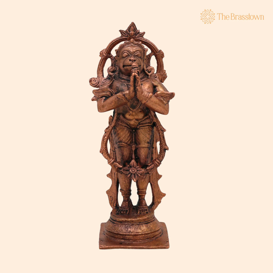 Copper Hanuman Idol – Handcrafted Bajrangbali Murti, Maruti Vigraham, Pooja Sculpture, Home Décor Showpiece 5.5 Inch 1
