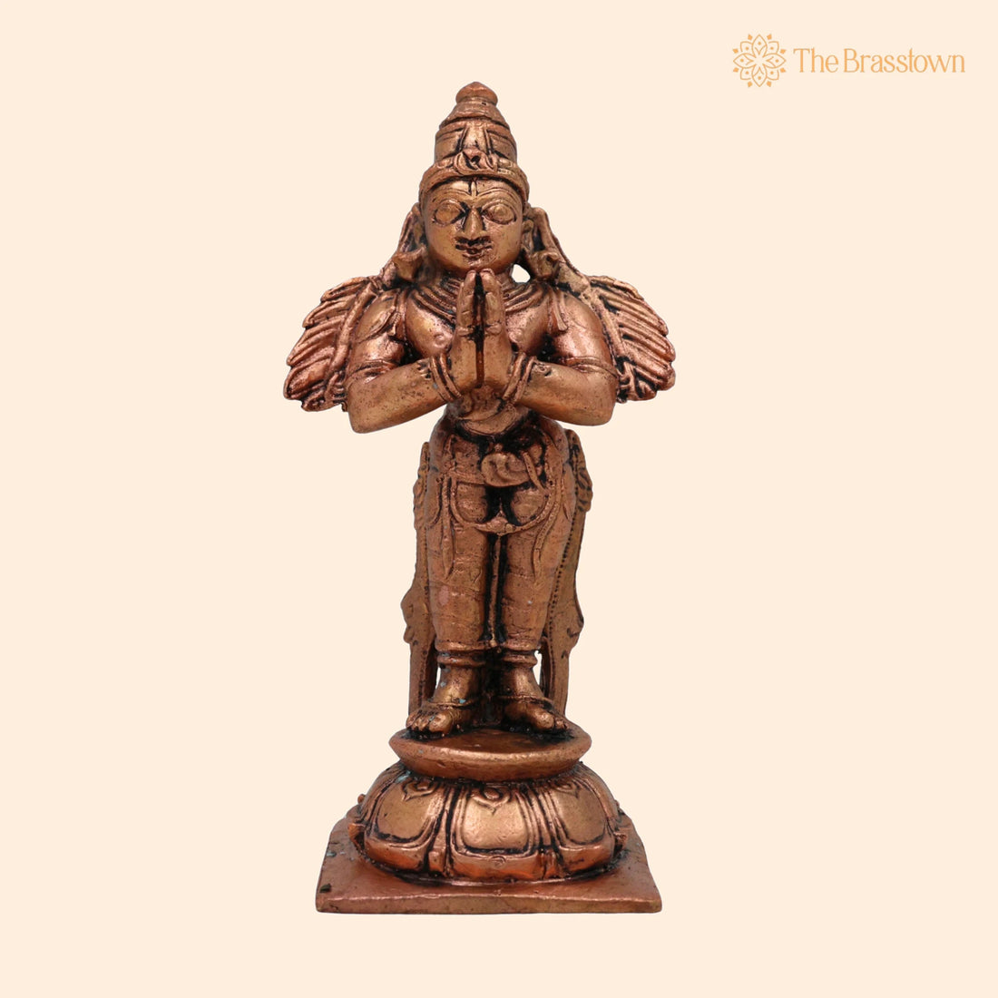 Copper Garuda Dev Idol – Handcrafted Tamra Garuda Murti, Pakshiraj Garuda Devata Moorti for Pooja, Temple &amp; Home Décor 4.5 Inch 1