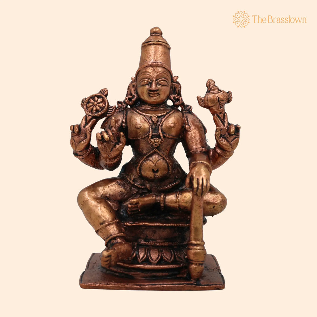 Copper Vishnu Idol – Handcrafted Tamra Narayana Murti, Pure Tamraloha Vishnu Statue for Pooja, Home Temple &amp; Spiritual Décor 3 Inch 1