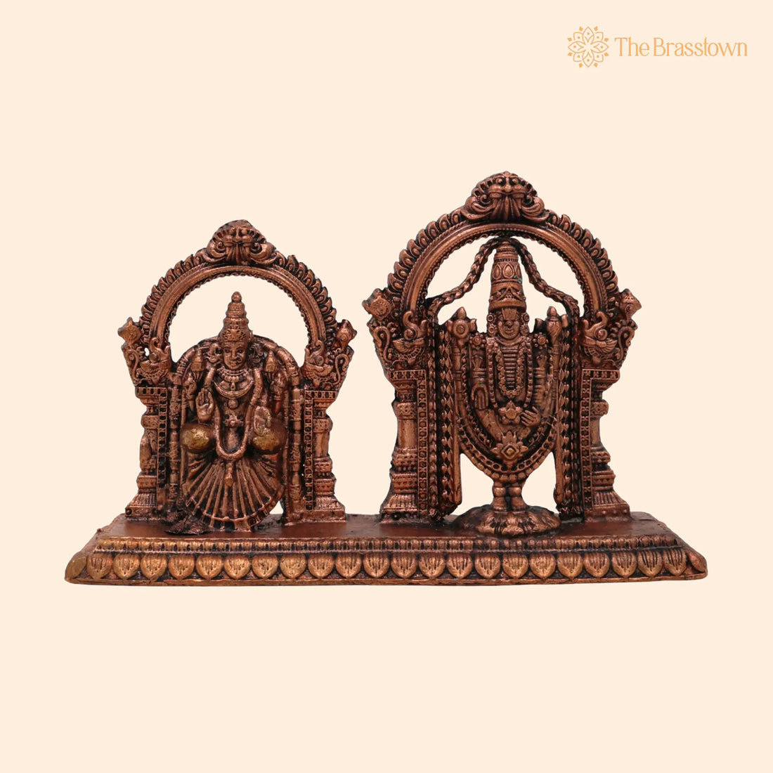 Copper Balaji Padmavati Idol – Tamra Vigraham, Handcrafted Moorti for Pooja &amp; Home Décor 3 Inch 1