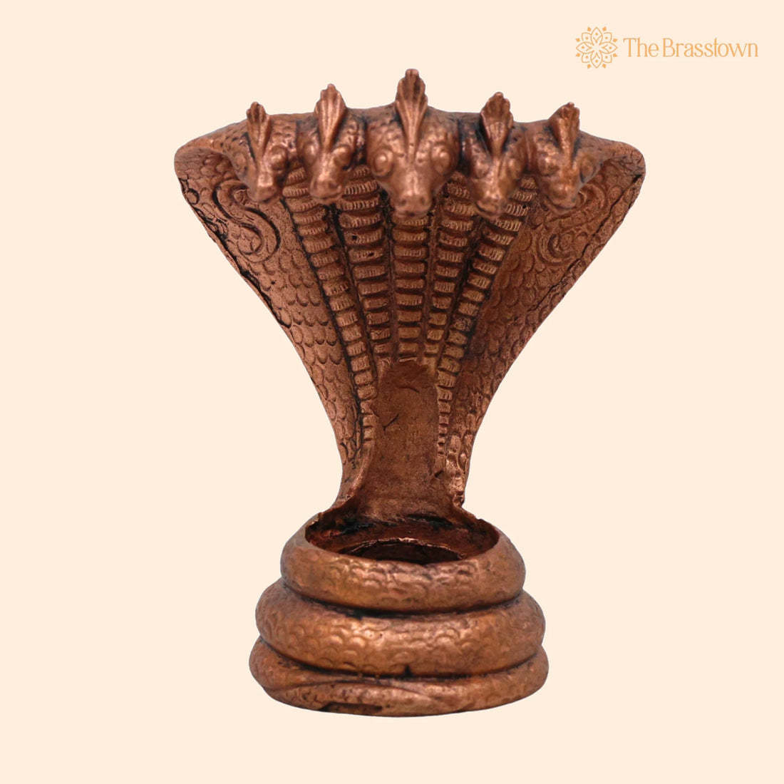 Copper Sheshnag Idol – Handcrafted Adishesha Naga Murti, Ananta Snake Sculpture for Pooja &amp; Home Décor 3 Inch 1