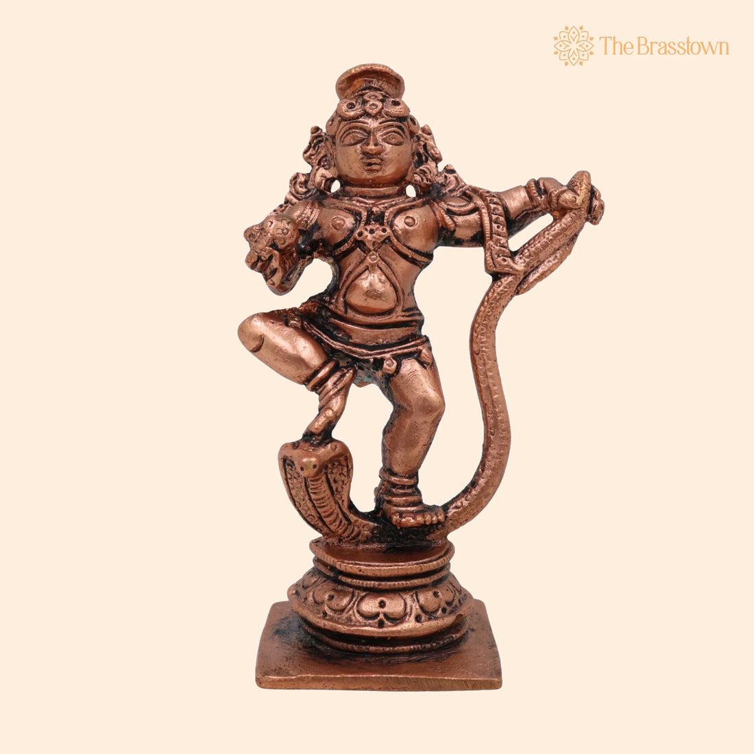 Copper Krishna Idol – Handcrafted Bal Krishna, Gopal, Govinda, Radha Krishna Sculpture for Pooja &amp; Home Décor 3.5 Inch 1