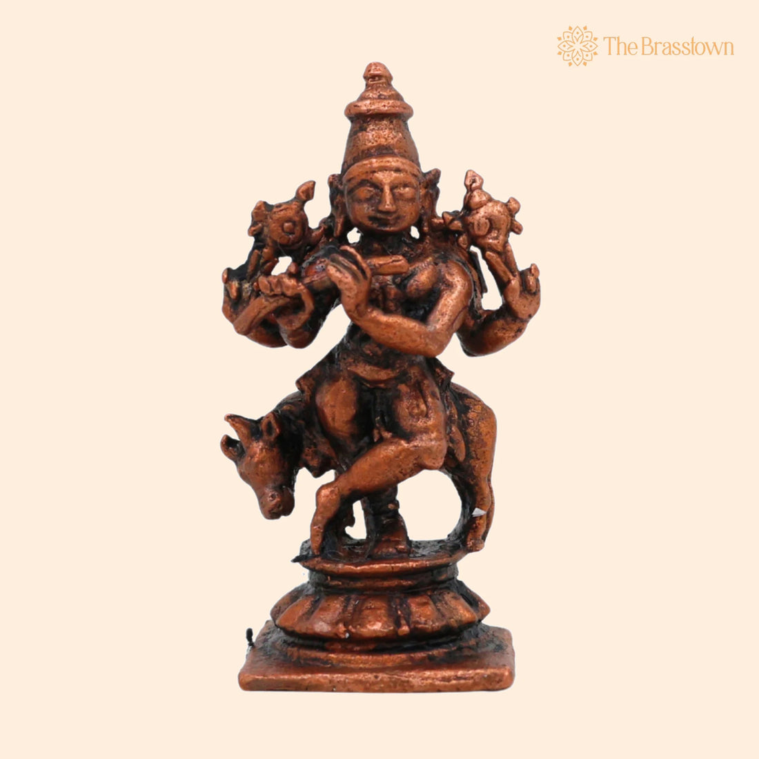 Copper Krishna Idol – Handcrafted Bal Krishna, Gopal, Govinda Statue for Pooja, Home Décor &amp; Gifts 1.5 Inch 1