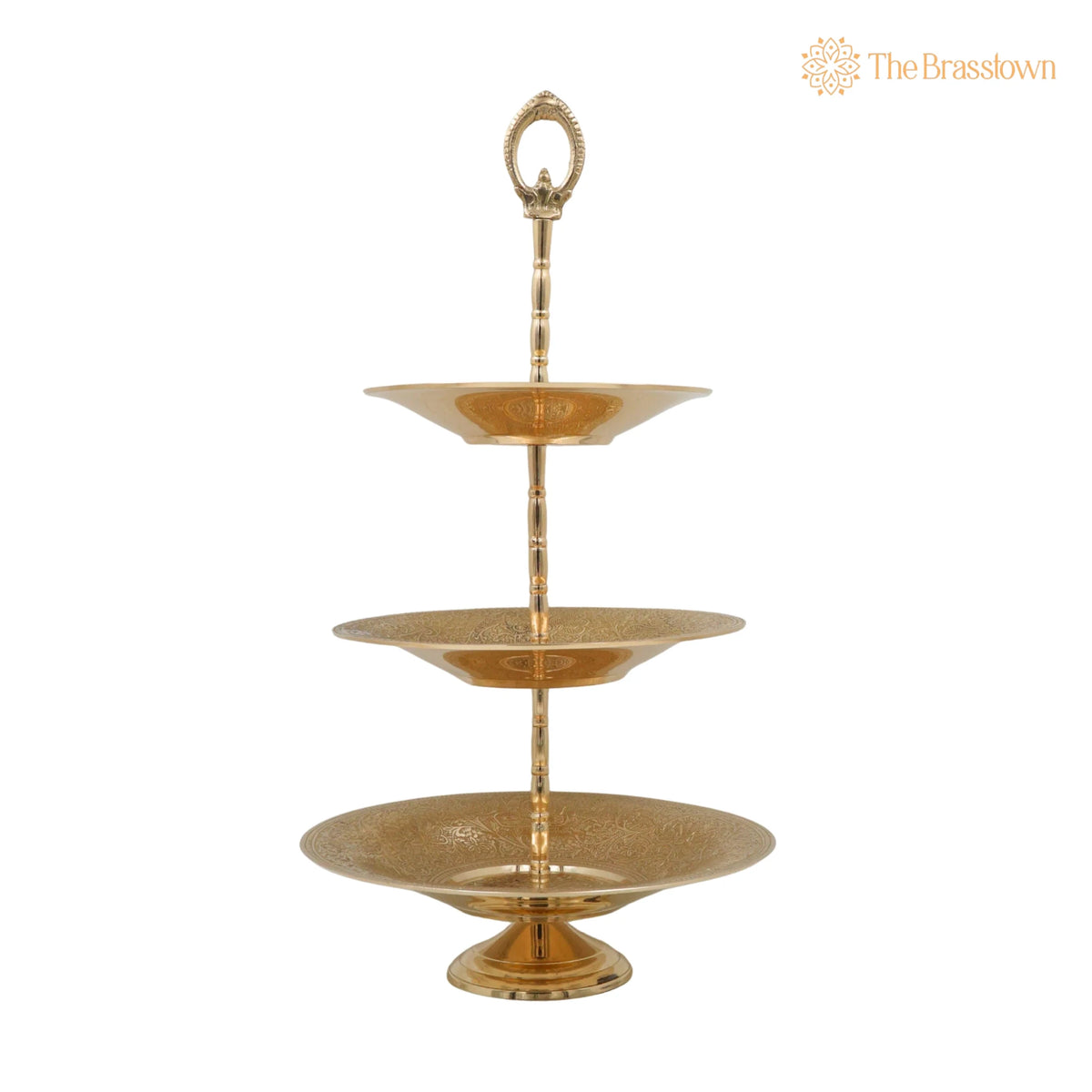 Handcrafted Brass Dry Fruit Stand – Peetal Pital Pittal Dry Fruit Tray for Home Décor &amp; Gifting 18 Inch 2