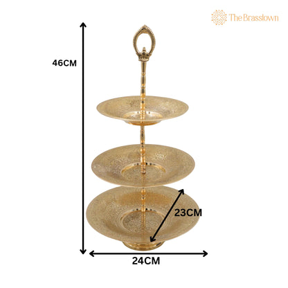 Handcrafted Brass Dry Fruit Stand – Peetal Pital Pittal Dry Fruit Tray for Home Décor &amp; Gifting 18 Inch 5
