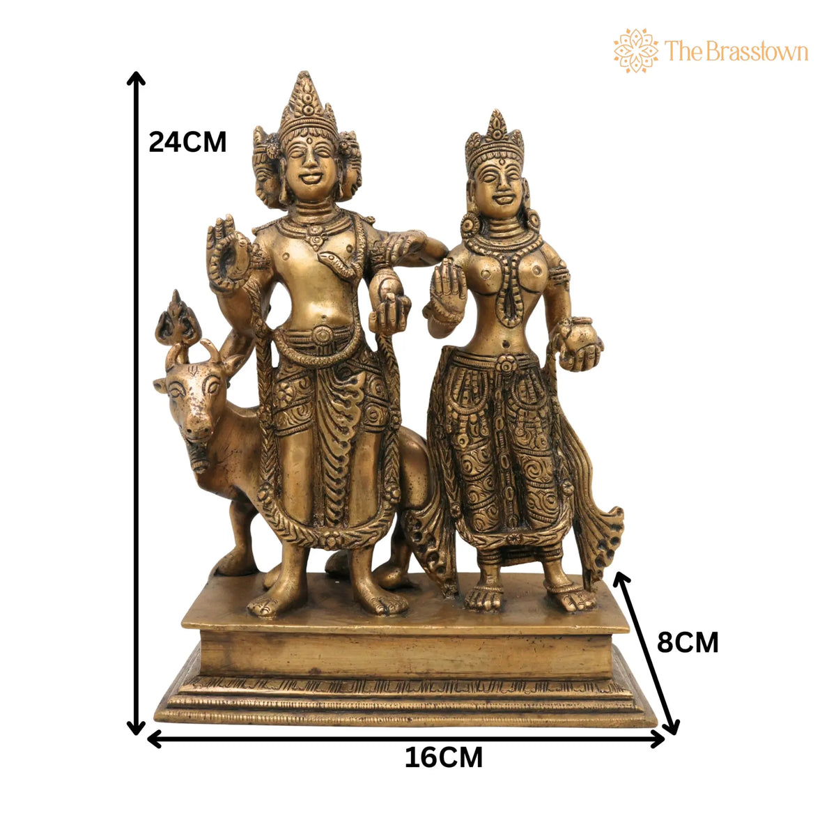 Brass Shiva And Parwati Idol – Handcrafted Shiv Parvati Brass Statue, Brass Shiva Parvati, Brass Shiv Parivar, Shivshankar Parvati, Murti 9.5 Inch 5