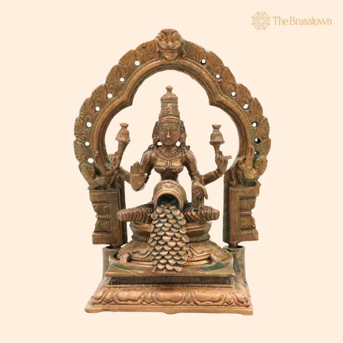 Bronze Mahalakshmi Idol – Panchaloha Lakshmi Murti, Handcrafted Chola Art Goddess Lakshmi Figurine for Puja, Home Mandir &amp; Décor 5 Inch 1