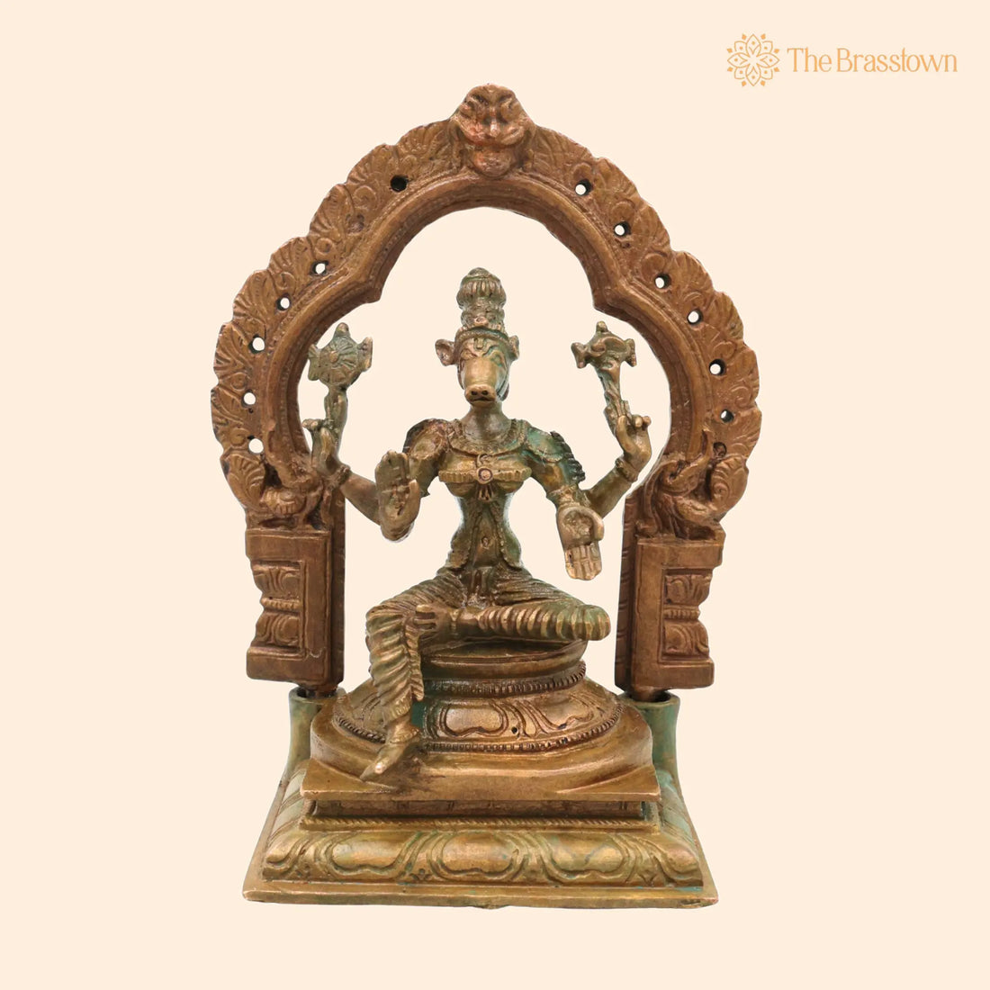 Handcrafted Bronze Varahi Devi Idol – Varahi Amman Murti, Panchami Varahi Statue, Dandanayaki Varahi for Puja, Home Mandir &amp; Décor 5 Inch 1