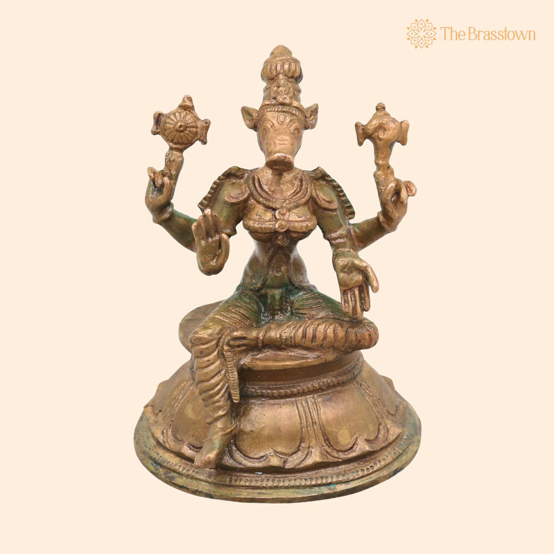 Bronze Varahi Amman Idol – Handcrafted Chola Style Varahi Devi Murti for Pooja, Home Décor &amp; Spiritual Gifting 3.5 Inch 1