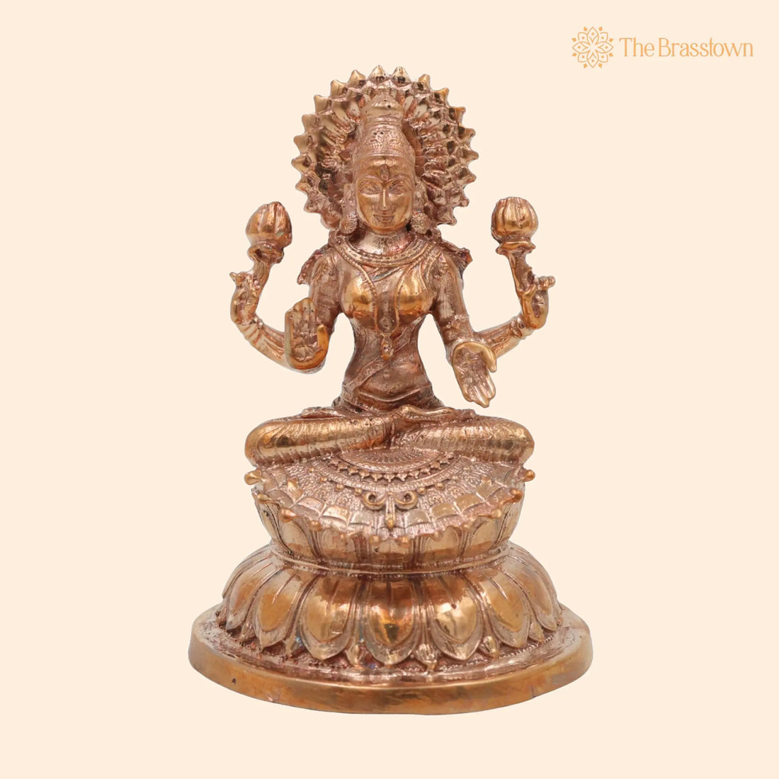 Handcrafted Bronze Mahalakshmi Idol – Kansa Lakshmi Murti for Puja, Home Mandir &amp; Décor 3 Inch 1