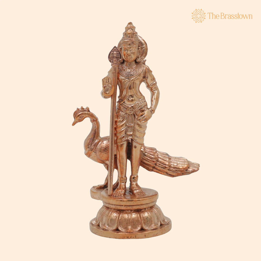 Handcrafted Bronze Murugan Idol – Skanda Subramanya Kartikeya Statue for Puja, Home Mandir &amp; Décor 4 Inch 1