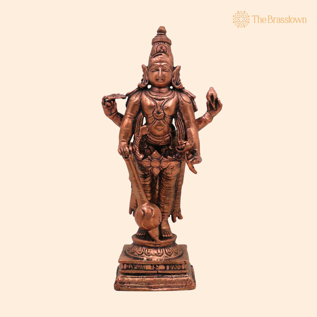Copper Vishnu Murti – Handcrafted Traditional Murti for Puja, Home Mandir &amp; Décor 6.5 Inch 1