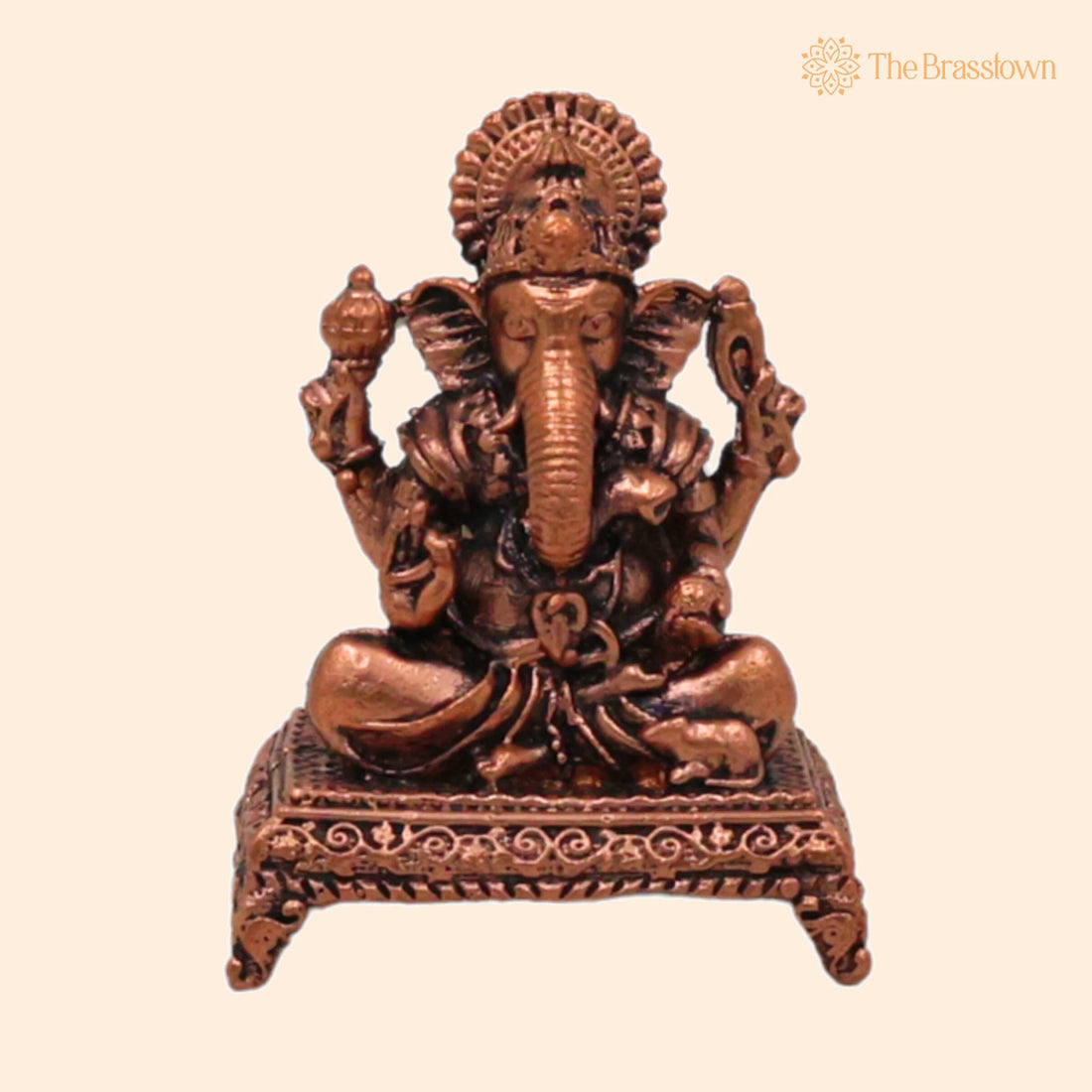Handcrafted Copper Ganesha Idol for Puja, Home Mandir &amp; Décor 1.5 Inch 1