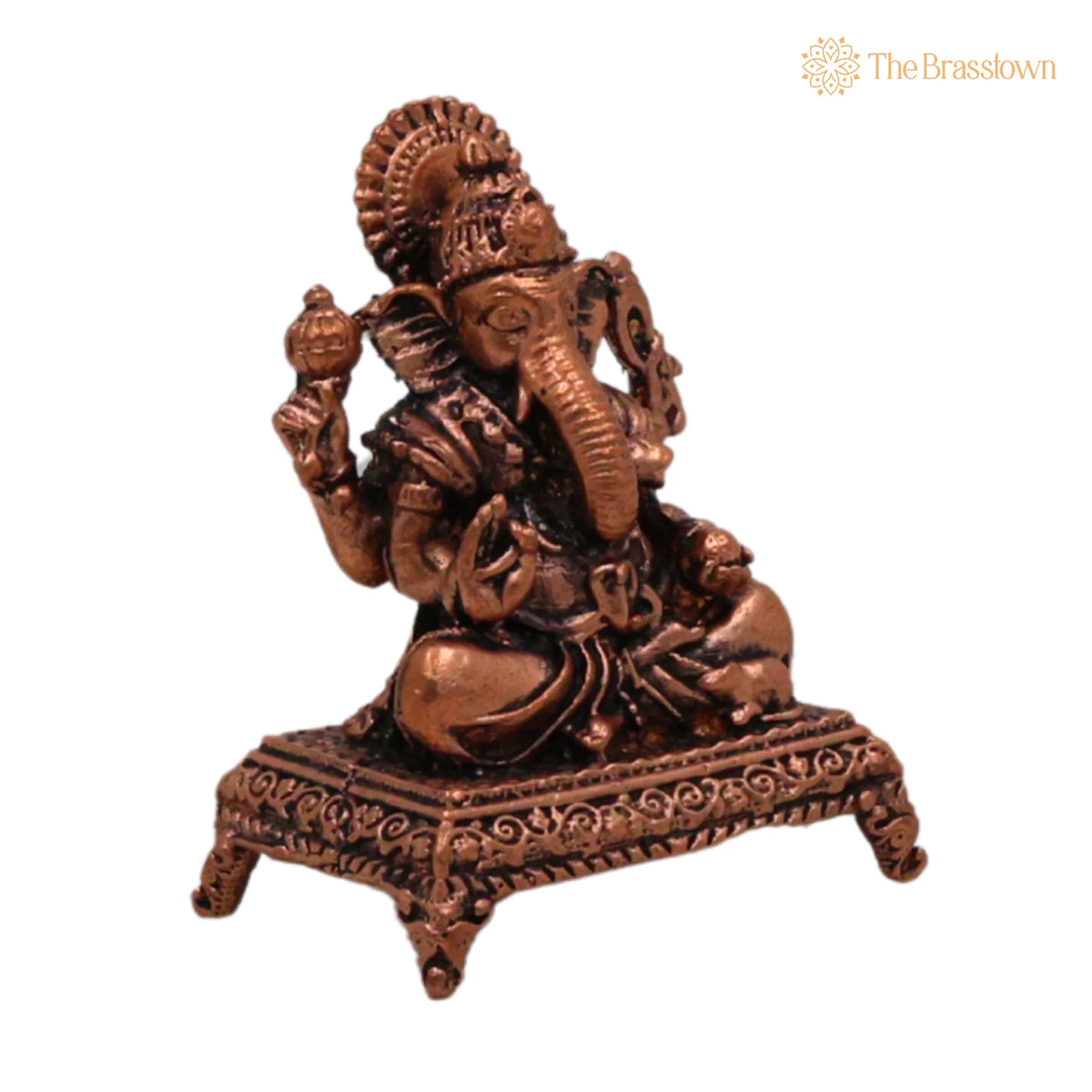 Handcrafted Copper Ganesha Idol for Puja, Home Mandir &amp; Décor 1.5 Inch 2